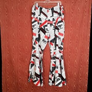VAMP THE NEWS Printed All Over White Pants Women's Sz 3X